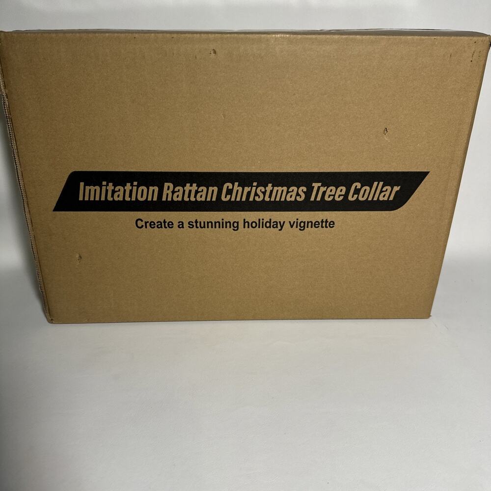 Imitation Rattan Christmas Tree Collar New In Box Never Used Holiday Decor - Picture 2 of 6